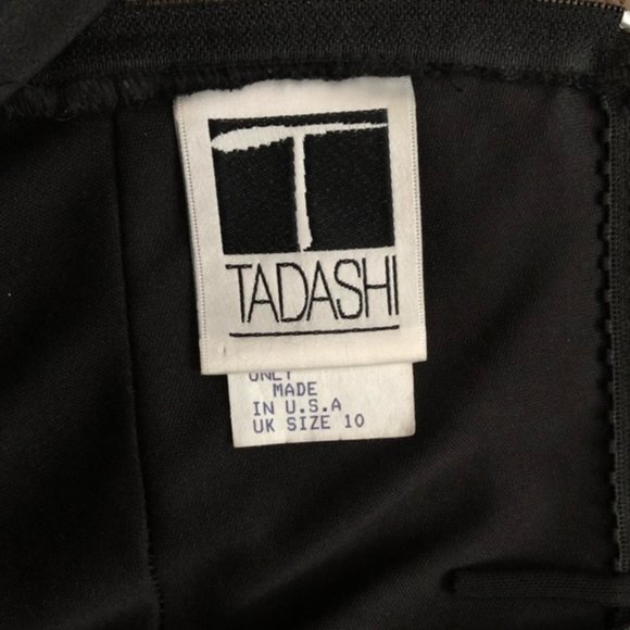 Vintage Tadashi Shoji Black Silk Chiffon Gown - Picture 8 of 10